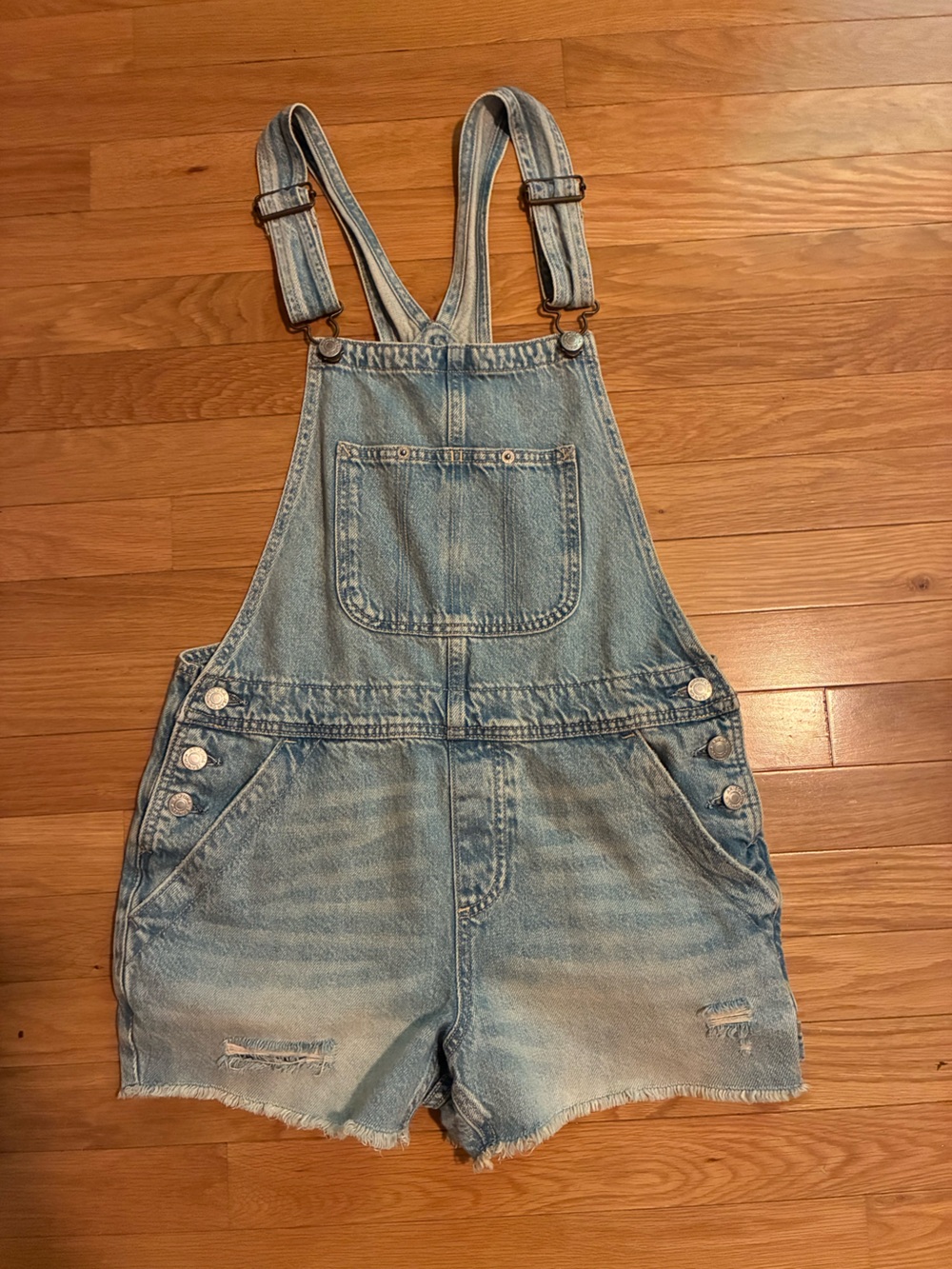 Arizona Jean Company Light Blue Denim Short Overalls